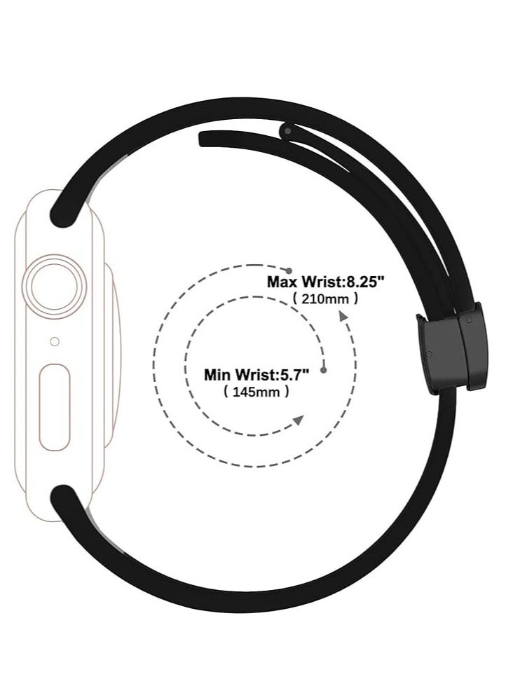 Generic - Magnetic Folding Buckle Strap for Apple Watch Band 49mm 44mm 42mm 45mm 41mm 40mm 38mm  Solo loop Bracelet Band for IWatch Series Ultra 8 7 5 SE6 3 - Image 1
