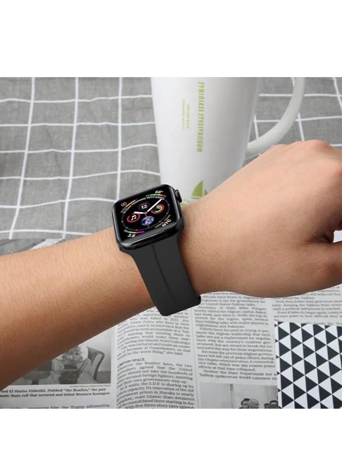 Generic - Magnetic Folding Buckle Strap for Apple Watch Band 49mm 44mm 42mm 45mm 41mm 40mm 38mm  Solo loop Bracelet Band for IWatch Series Ultra 8 7 5 SE6 3 - Image 1