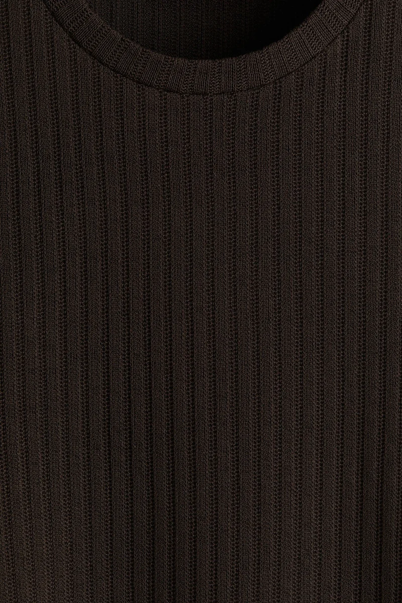 H&M Regular Fit Rib-knit T-shirt