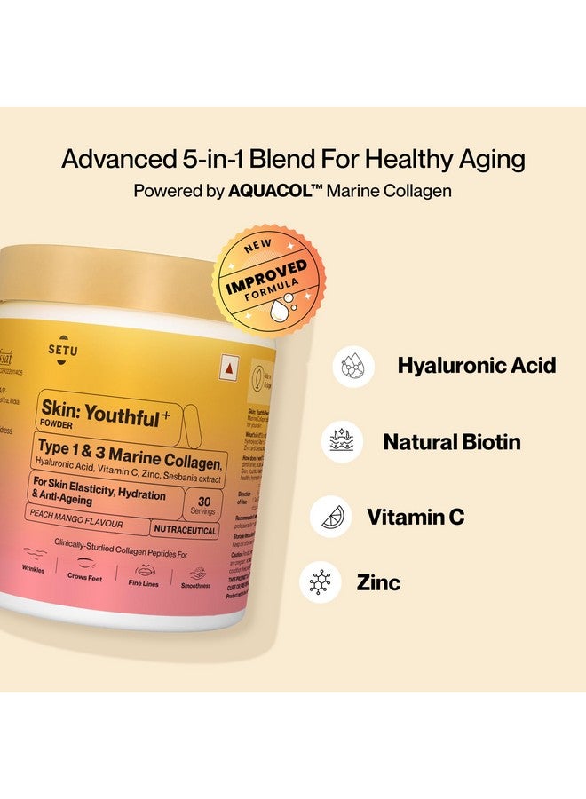 Setu Skin: مسحوق الكولاجين البحري الشاب | مكمل كولاجين مهدرج من النوع 1 و 3 للنساء والرجال | يدعم صحة البشرة والشعر والأظافر | نكهة خوخ ومانجو | 210 جرام × 3 - Image 3