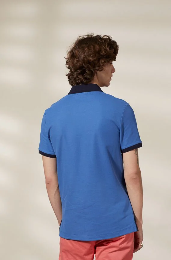 Vicomte A. Perry Blue Polo 100% Pima Cotton