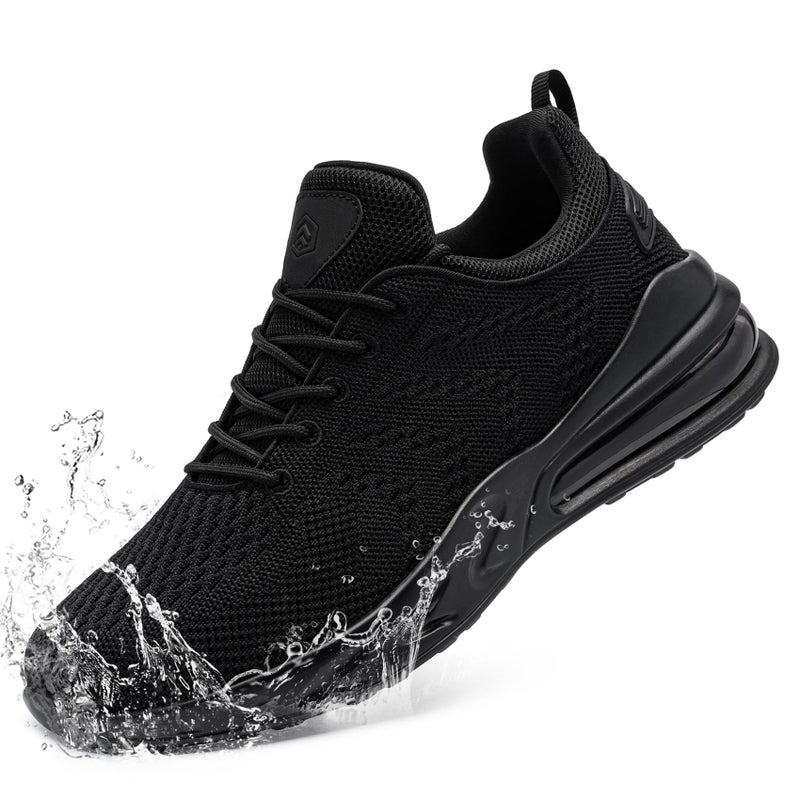 LARNMERN Men Non Slip Work Sneakers Water Resistant Food Service Zapatos Trabajo Antideslizantes Walking Shoes Waterproof Shoes Slip-on, Black 10 - Image 1