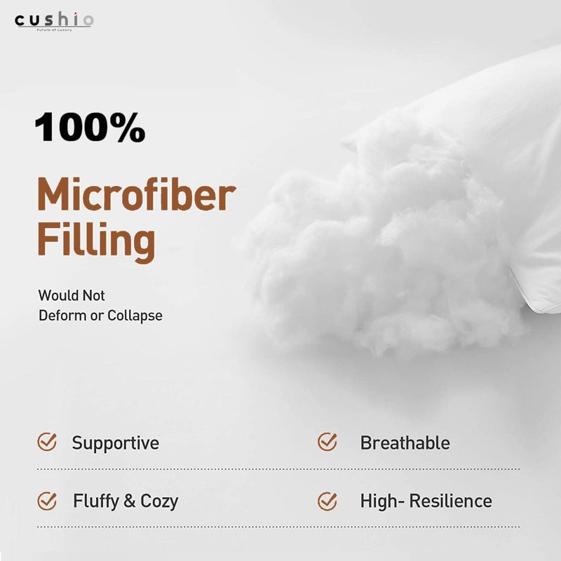 Cushio™ White Fibre Pillow - 27"x16" (Set of 10) - Enhance Your Sleep Quality Wake Up Refreshed - Image 5