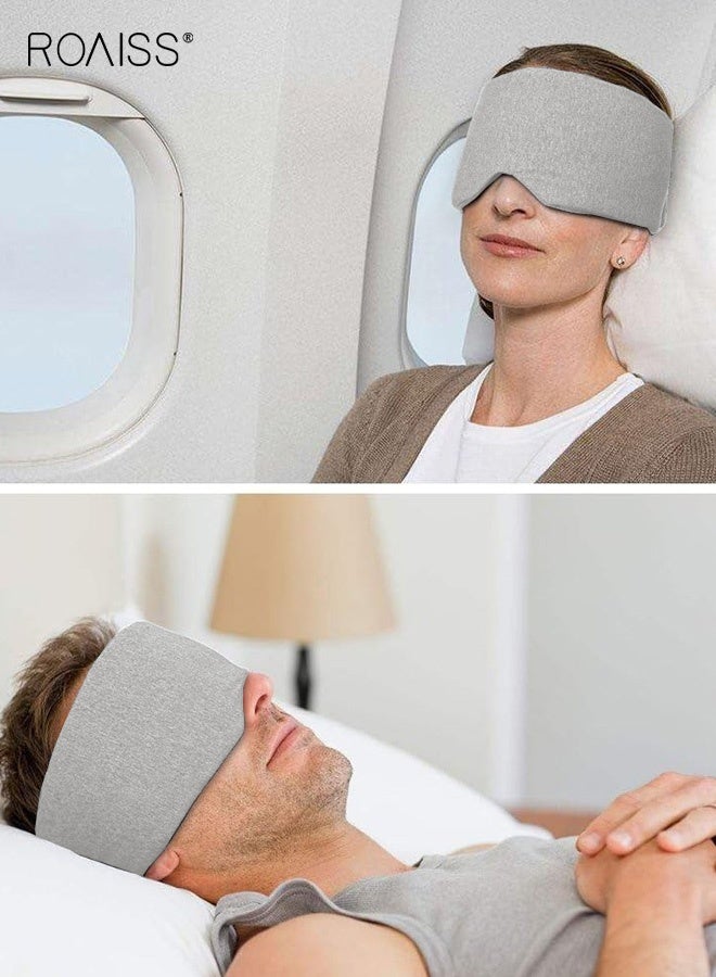 roaiss Sleep Mask Blackout Comfortable Breathable Eye Mask for Sleeping Adjustable Blinder Blindfold Airplane with Travel Pouch Best Night Companion Eyeshade for Women Men Kid Lightweight and Portable Gray - Image 3