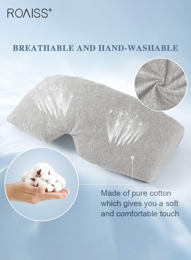 roaiss Sleep Mask Blackout Comfortable Breathable Eye Mask for Sleeping Adjustable Blinder Blindfold Airplane with Travel Pouch Best Night Companion Eyeshade for Women Men Kid Lightweight and Portable Gray - Image 5