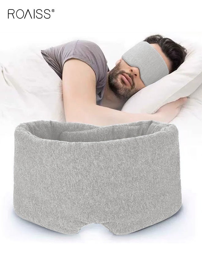 roaiss Sleep Mask Blackout Comfortable Breathable Eye Mask for Sleeping Adjustable Blinder Blindfold Airplane with Travel Pouch Best Night Companion Eyeshade for Women Men Kid Lightweight and Portable Gray - Image 1