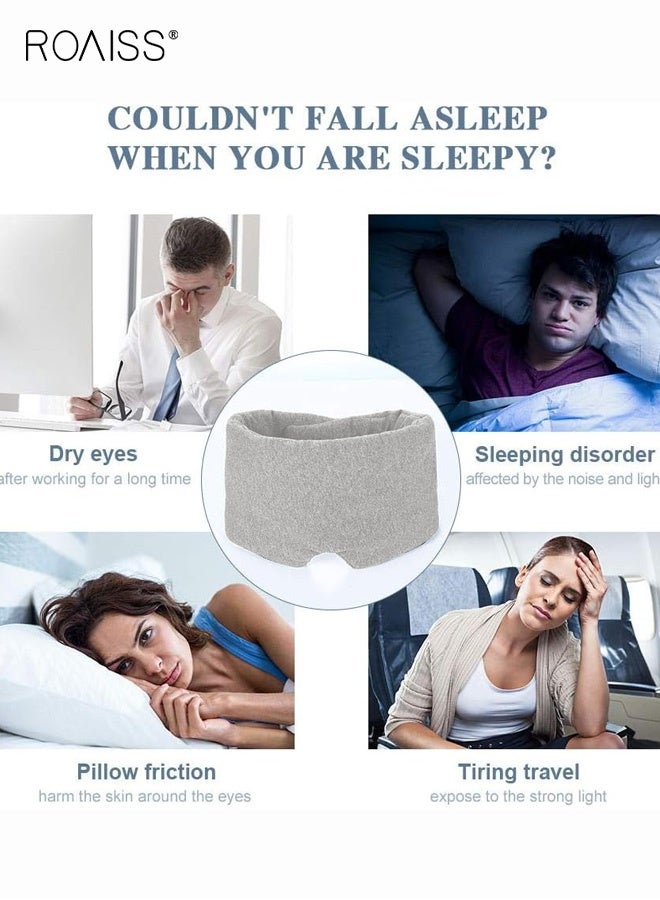 roaiss Sleep Mask Blackout Comfortable Breathable Eye Mask for Sleeping Adjustable Blinder Blindfold Airplane with Travel Pouch Best Night Companion Eyeshade for Women Men Kid Lightweight and Portable Gray - Image 4