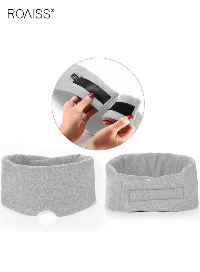 roaiss Sleep Mask Blackout Comfortable Breathable Eye Mask for Sleeping Adjustable Blinder Blindfold Airplane with Travel Pouch Best Night Companion Eyeshade for Women Men Kid Lightweight and Portable Gray - Image 2