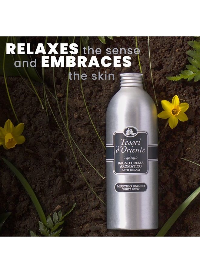 Tesori d'Oriente حمام الفقاعات للنساء، حمام رغوي، فقاعات حمام للنساء للاسترخاء، غسول فاخر للجسم للنساء والعناية بالبشرة - 500 مل - 16.91 أونصة سائلة أمريكية - [استيراد إيطالي] - (مسك أبيض) - Image 4
