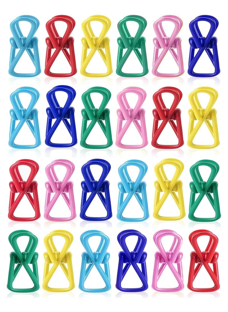 24 Pack Random Colors Chip Clips Clothespins for Food Package, PVC Coating Bag Food Clips for Sealing, Craft, Paper, Clothes  - Image 1