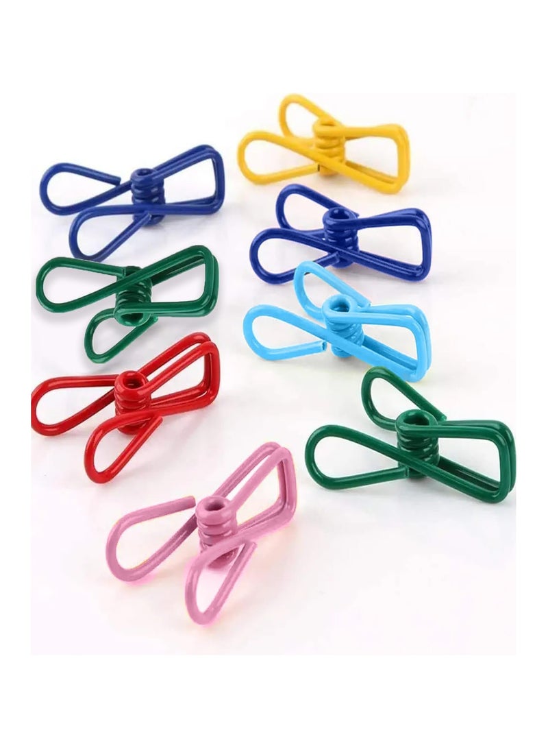 24 Pack Random Colors Chip Clips Clothespins for Food Package, PVC Coating Bag Food Clips for Sealing, Craft, Paper, Clothes  - Image 2