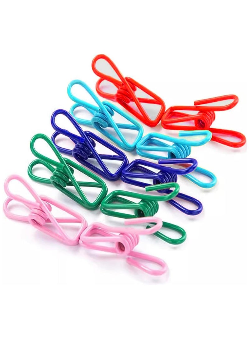 24 Pack Random Colors Chip Clips Clothespins for Food Package, PVC Coating Bag Food Clips for Sealing, Craft, Paper, Clothes  - Image 3