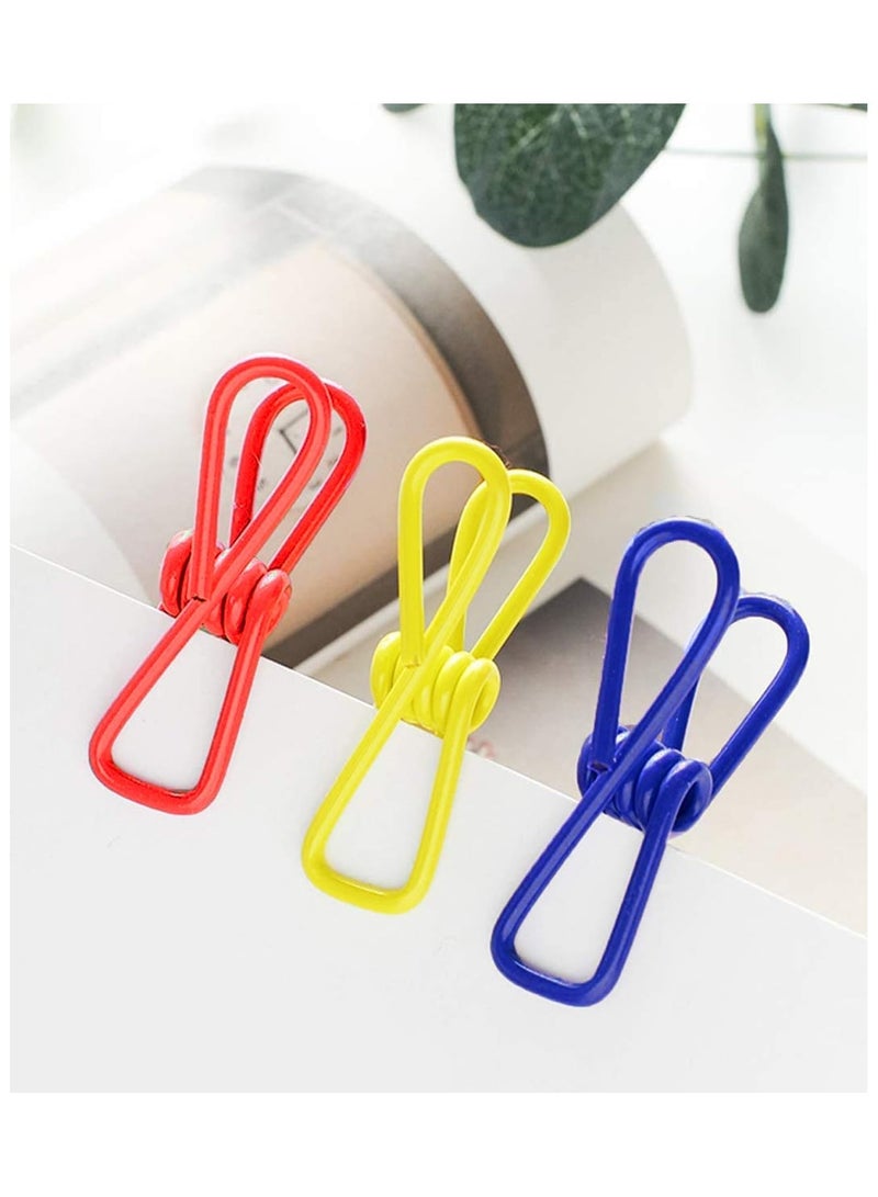 24 Pack Random Colors Chip Clips Clothespins for Food Package, PVC Coating Bag Food Clips for Sealing, Craft, Paper, Clothes  - Image 5
