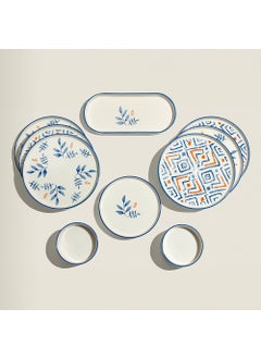 Nehir Blue Orange 13 Piece Ceramic Breakfast Set for 6 People  - Image 5