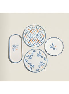 Nehir Blue Orange 13 Piece Ceramic Breakfast Set for 6 People  - Image 3