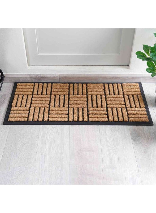 Pan Home Max Door Mat 45x100Cm-Natural/Black - Image 1
