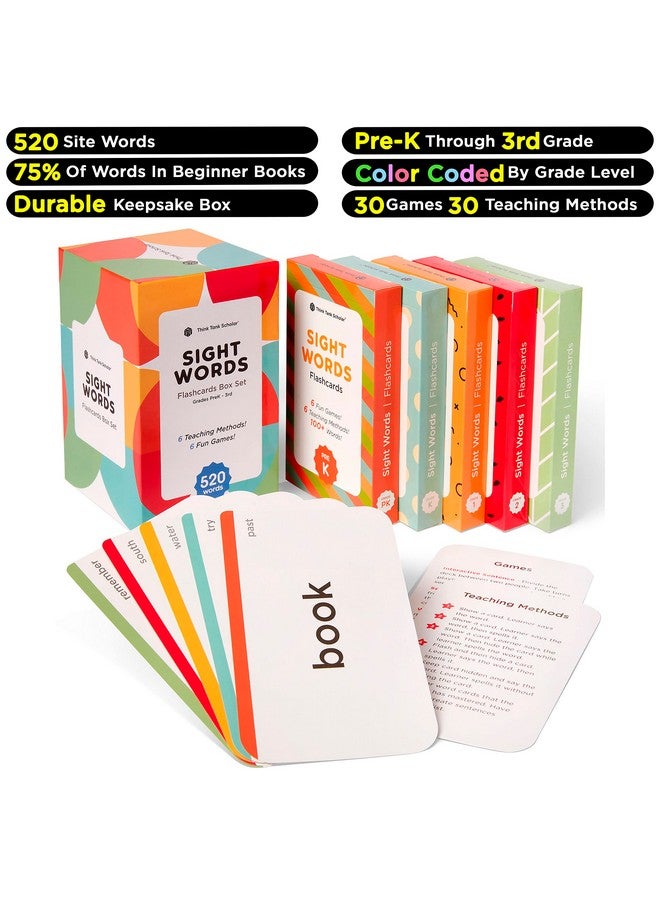 Think Tank Scholar Think Tank Scholar 520 Sight Words Flash Cards (Award-Winning) Dolch & Fry, High Frequency Words - Preschool (Pre K) Kindergarten 1st 2nd 3rd Grade Homeschool (Kids Ages 3, 4, 5, 6, 7, 8, 9) Set  - Image 2