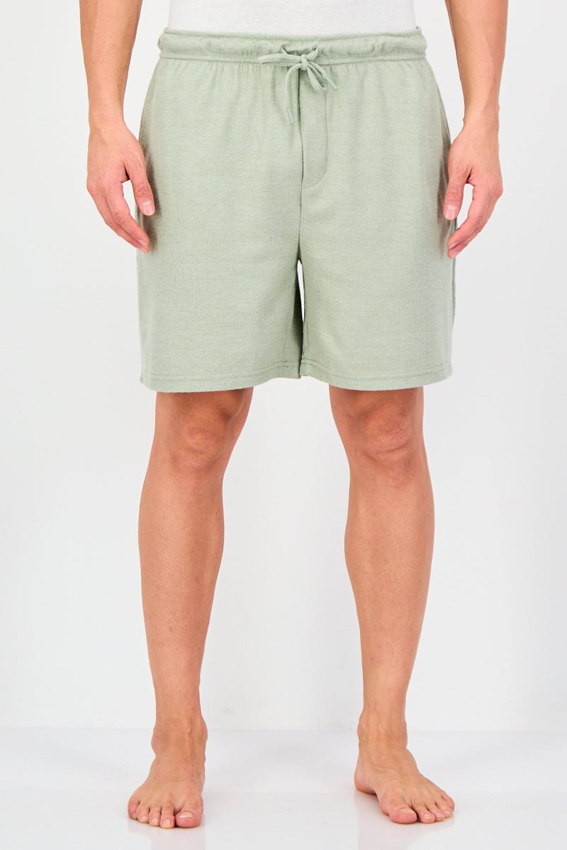 Frye Men Textured  Drawstring Pajama Shorts, Sage - Image 1