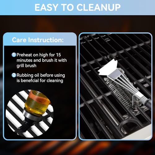 FORYEYC 17.5 Inch 7638 Cooking Grates for Weber Spirit & Spirit II 300 Spirit E/S 310 E/S 320 E/S 330 SP-320, Spirit 700 Genesis 1000-3500 Genesis Gold Silver Platinum B/C Gas Grill 7639 Replacement Parts - Image 5