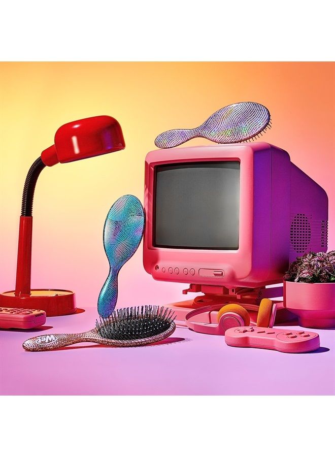 Wet Brush فرشاة فك التشابك الأصلية، أرجوانية (Digital Daydream) - فرشاة فك التشابك بشعيرات ناعمة ومرنة - فرشاة فك التشابك للشعر المجعد - فرشاة خالية من التشابك للشعر المستقيم والسميك والمموج - Image 3