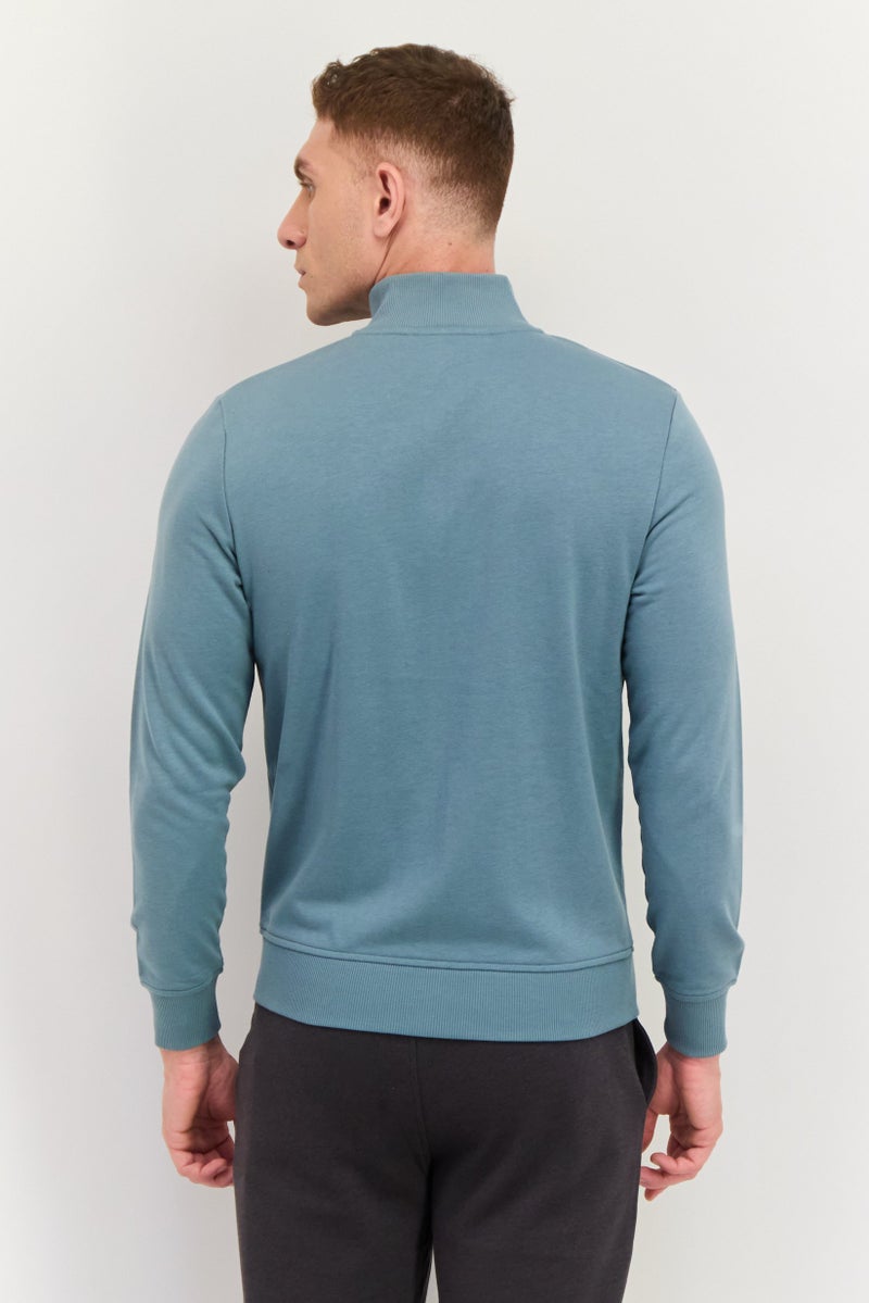 SKECHERS Men Sportswear Fit Long Sleeves Outdoor Sweatshirt, Sage Green  - Image 3