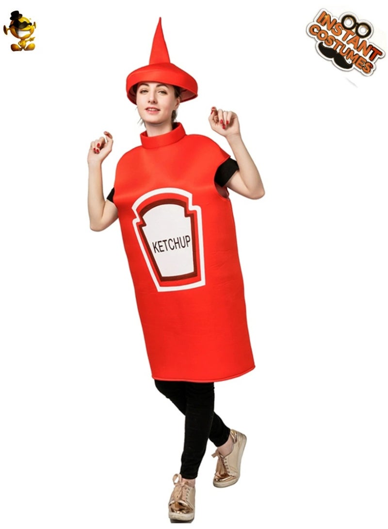 general Adult Men And Women's Mustard Ketchup Costume for Halloween, Funny Adult Stage Costume for Role-playing - Image 2