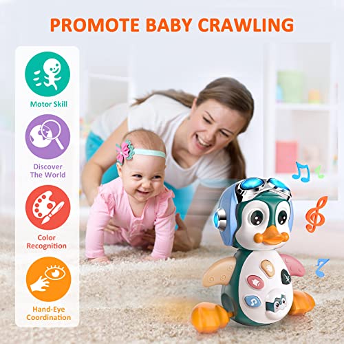 MOONTOY Musical Penguin Crawly Baby Toys 036 612 Month Infant Light Up Tummy Time Dancing Moving Walking Crawling Toys Baby Easter Basket Stuffers Gifts 3 4 5 6 7 8 9 10 Month 1 Year Old Boy Girl - Image 5