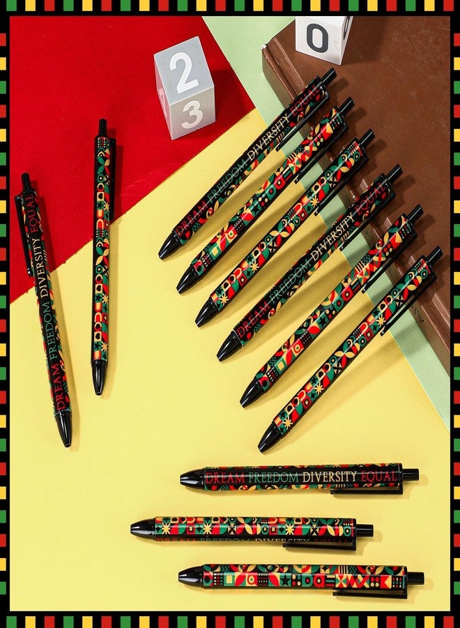 Sinload 200 Pcs Black History Month Ballpoint Pens Bulk for Prizes Inspirational Geometric Dream Freedom Diversity Equal Pen 100 Year African American Party Supplies - Image 4