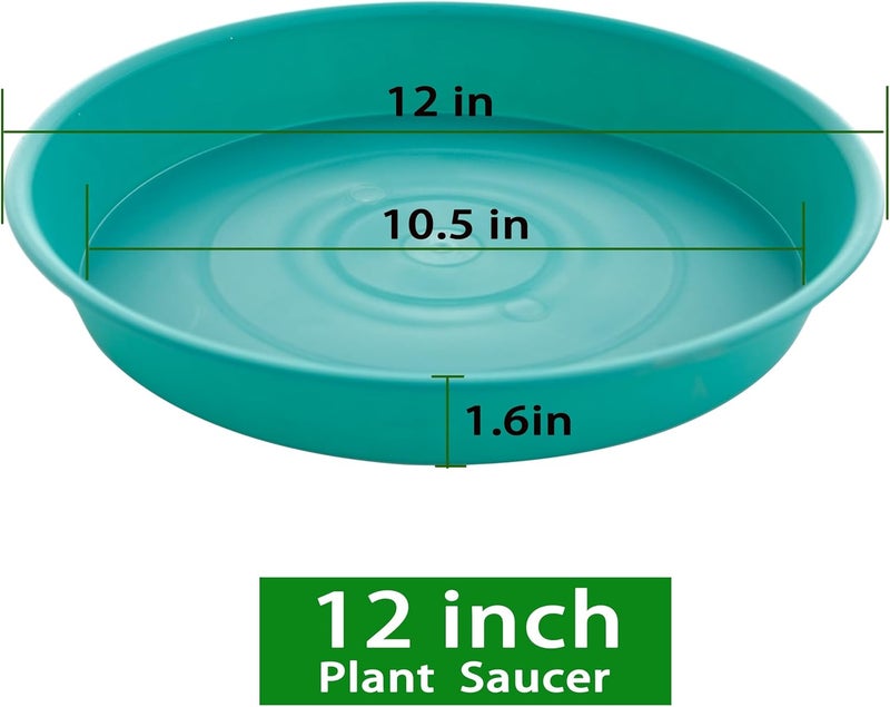 Bleuhome 2 Pack of Bird Bath Bowl 12", 1.6" Depth, 10 12 inch Birdbath Bowls Dish Only for The Garden, Large Plant Saucer (12", Teal) - Image 2
