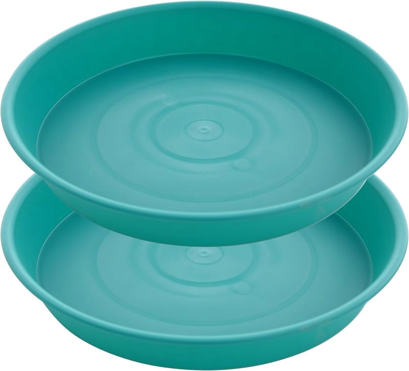 Bleuhome 2 Pack of Bird Bath Bowl 12", 1.6" Depth, 10 12 inch Birdbath Bowls Dish Only for The Garden, Large Plant Saucer (12", Teal) - Image 1