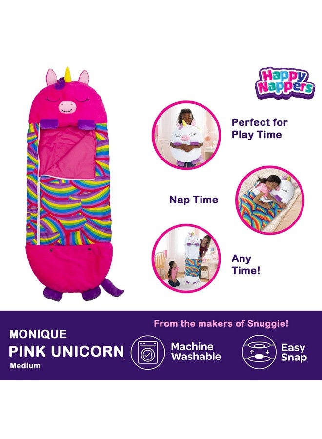 Happy Nappers Medium Unicorn Pink Pillow & Sleepy Sack- Comfy, Cozy, Compact, Super Soft, Warm, All Season, Sleeping Bag with Pillow - Image 2