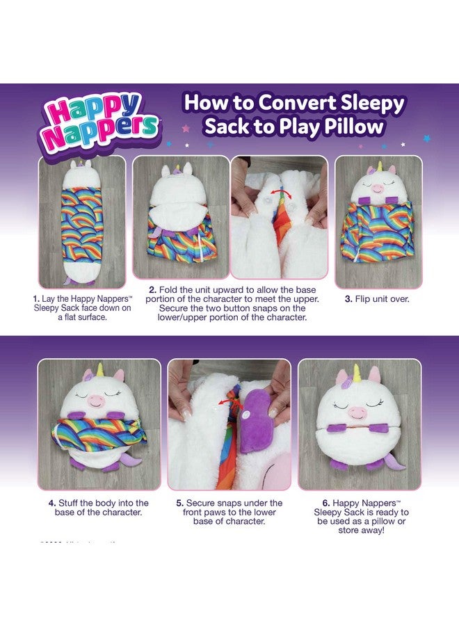 Happy Nappers Medium Unicorn Pink Pillow & Sleepy Sack- Comfy, Cozy, Compact, Super Soft, Warm, All Season, Sleeping Bag with Pillow - Image 5