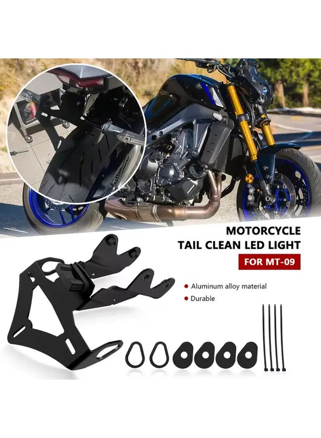 For YZFR9 2025 R9 2025 Motorcycle License Plate Holder Rear Short Tail Black With LED Light Sleek Metallic Finish High Quality Bracket Tailstock Bike Customizers - Image 1