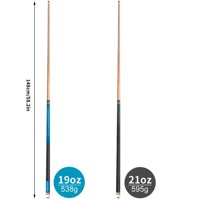 AKLOT Pool Cue Stick - Pool Cues Set of 2 - Made Canadian Maple Wood Cue Stick for Professional Billiard Players 19oz 21oz - Image 2