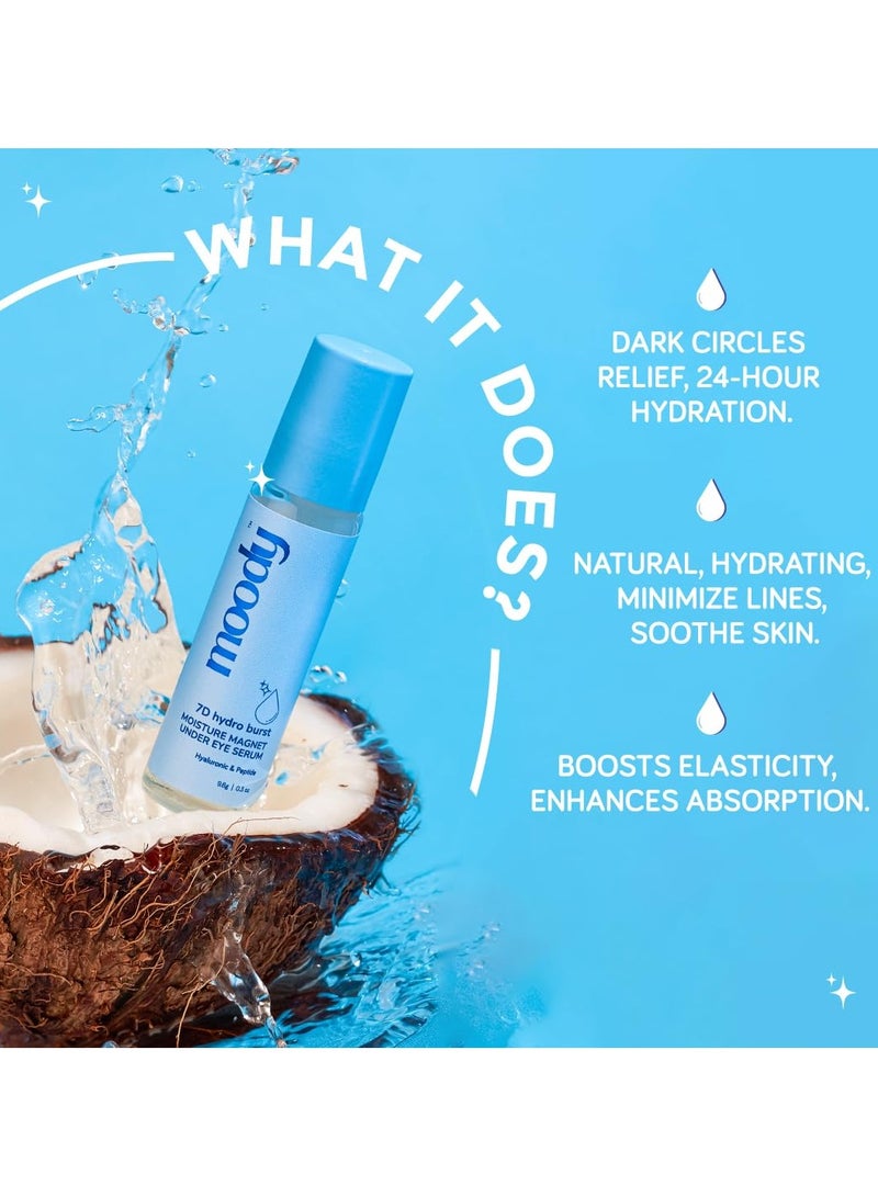  مودي سيروم هيدرو بيرست هيدرو بيرست تحت العينين رول أون سيروم مع ببتيدات الهيالورونيك وفيتامين هـ للهالات السوداء والانتفاخ | كريم للعينينين للتجاعيد والخطوط الدقيقة | نباتي وخالٍ من الكبريتات | للرجال والنساء | 9.8 جم - Image 2