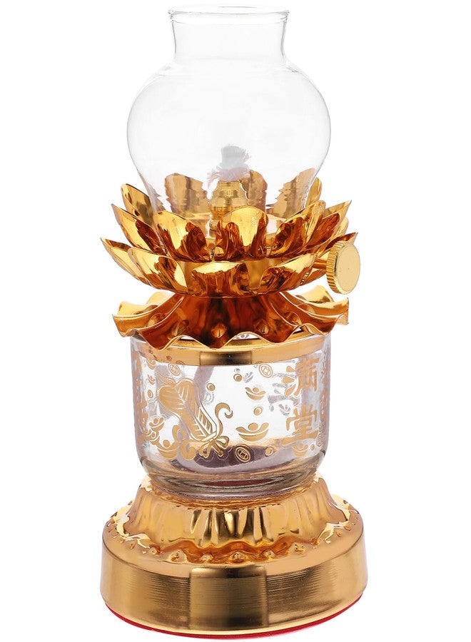 ألتنايس مصباح زبدة زيتي من ألت نايس، فانوس زيتي ذهبي عتيق لعيد ديوالي، مصباح زبدة مقاوم للرياح لتقديم القرابين في الاحتفالات الدينية، 3.42 × 0.7 بوصة - Image 1