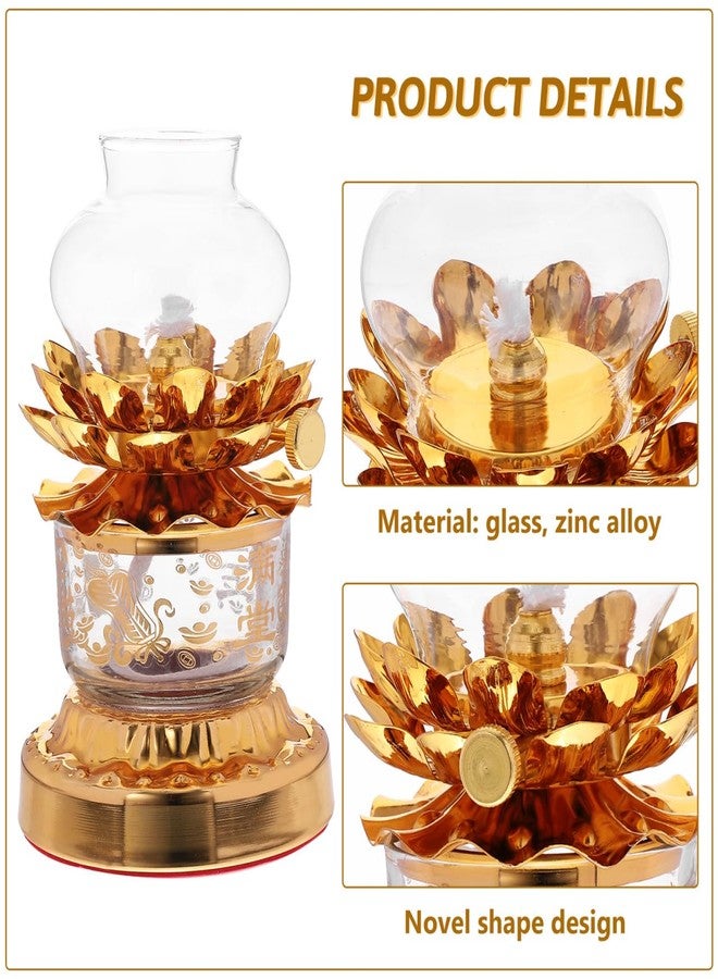 ألتنايس مصباح زبدة زيتي من ألت نايس، فانوس زيتي ذهبي عتيق لعيد ديوالي، مصباح زبدة مقاوم للرياح لتقديم القرابين في الاحتفالات الدينية، 3.42 × 0.7 بوصة - Image 5