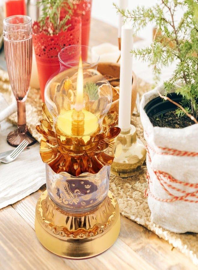 ألتنايس مصباح زبدة زيتي من ألت نايس، فانوس زيتي ذهبي عتيق لعيد ديوالي، مصباح زبدة مقاوم للرياح لتقديم القرابين في الاحتفالات الدينية، 3.42 × 0.7 بوصة - Image 3
