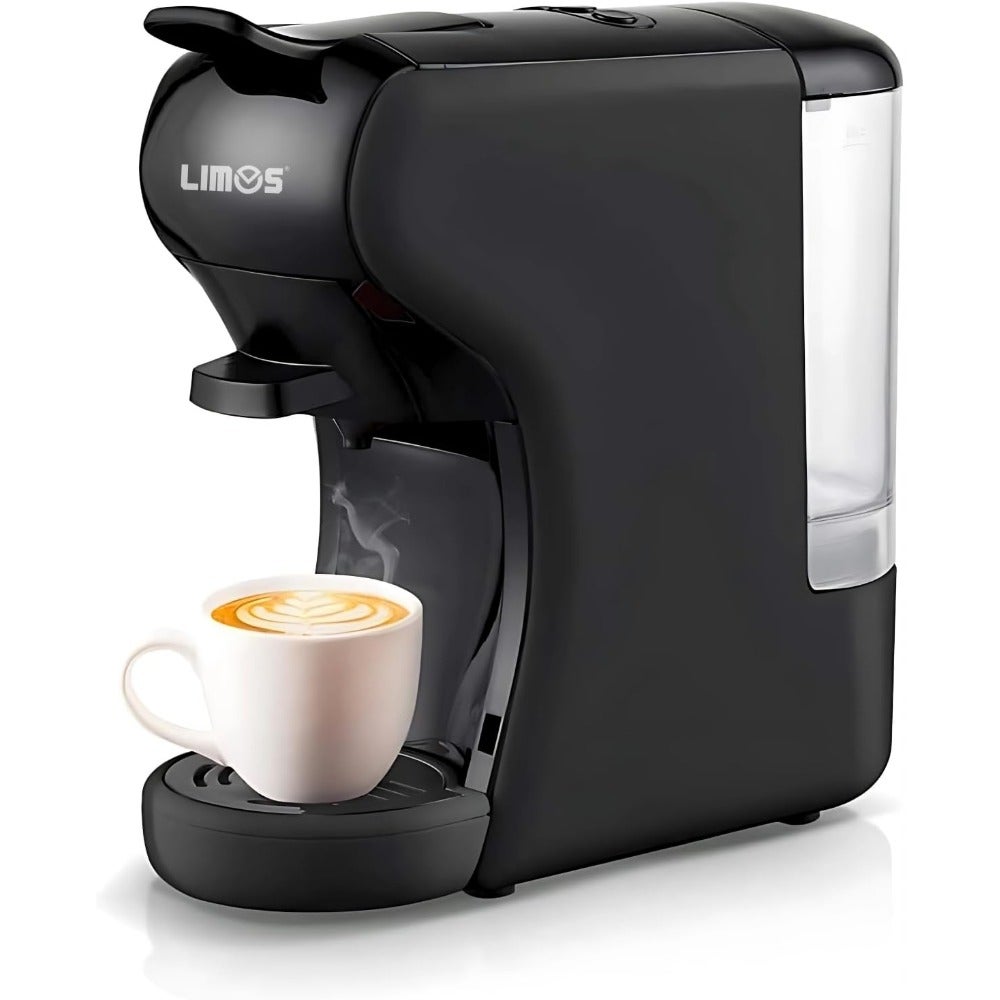 3-in-1 Capsule Coffee Machine Compatible with Multiple Capsule Types and Ground Coffee 19-Bar Pressure 600ml Water Tank Fast Heating Compact Espresso Maker for Home and Office