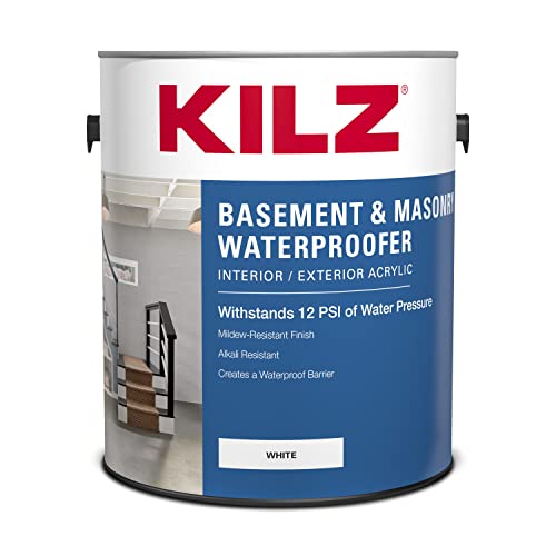 KILZ Basement and Masonry Waterproofing Paint, Interior/Exterior, White, 1 Gallon - Image 1
