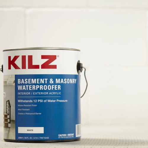 KILZ Basement and Masonry Waterproofing Paint, Interior/Exterior, White, 1 Gallon - Image 2