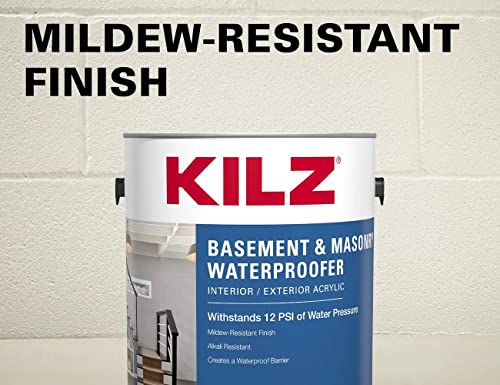 KILZ Basement and Masonry Waterproofing Paint, Interior/Exterior, White, 1 Gallon - Image 4