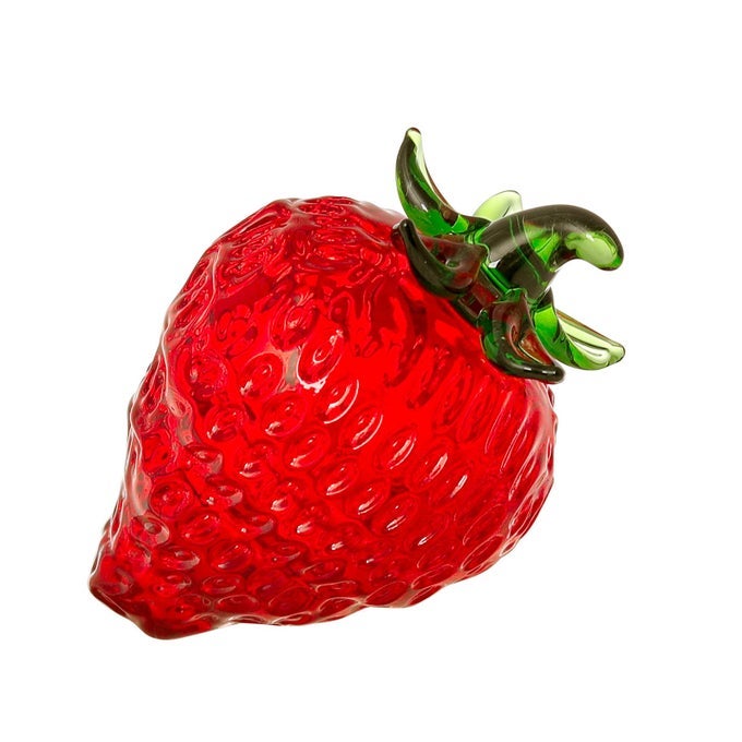 CRYSTAL MINI STRAWBERRY COLLECTIBLE FIGURINES PAPERWEIGHT GLASS FRUIT FIGURINE TABLETOP CENTERPIECE ORNAMENTS HOME DECOR GIFT FOR CHRISTMAS DAY BIRTHDAY