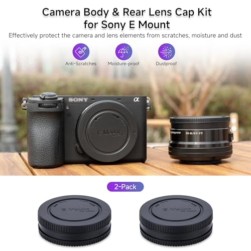 JJC Camera Rear Lens Cap Body Cap Cover for Sony E Mount A1 A7C A7R IV III A7 III II A7S III II A6600 A6500 A6400 A6300 A6100 A6000 Replace Sony ALCB1EM 2 Packs - Image 3