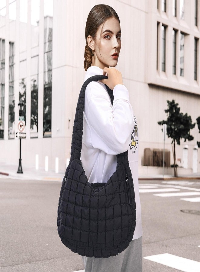 PRAGARI Puffer Tote Bag for Women Large Quilted Carryall Bag Soft Puffy Crossbody Lightweight Shoulder Handbags Work Travel - Image 2