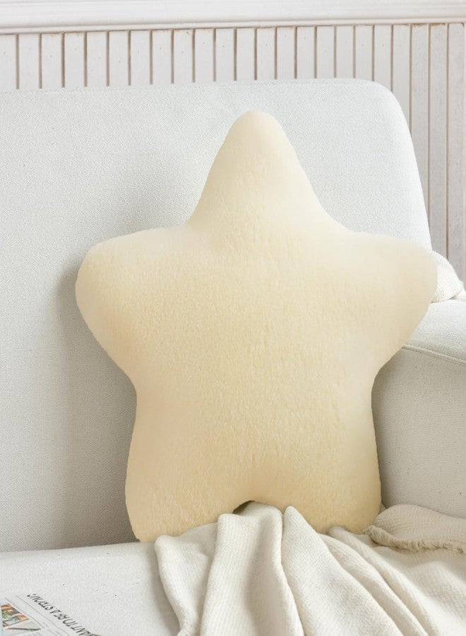 RVA Star Throw Pillow Cute Star Shaped Cushion for Bedroom Sofa Chair Gifting on Special Occasions Anniversary Birthday Gift for Couples Girlfriends Boyfriends Husbands & Wives (15inch, Cream) - Image 1