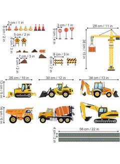 decalmile decalmile Wall Stickers Construction Vehicles Wall Sticker Car Tractor Excavator Trucks Wall Decoration Baby Boys Nursery Kids Playroom  - Image 4