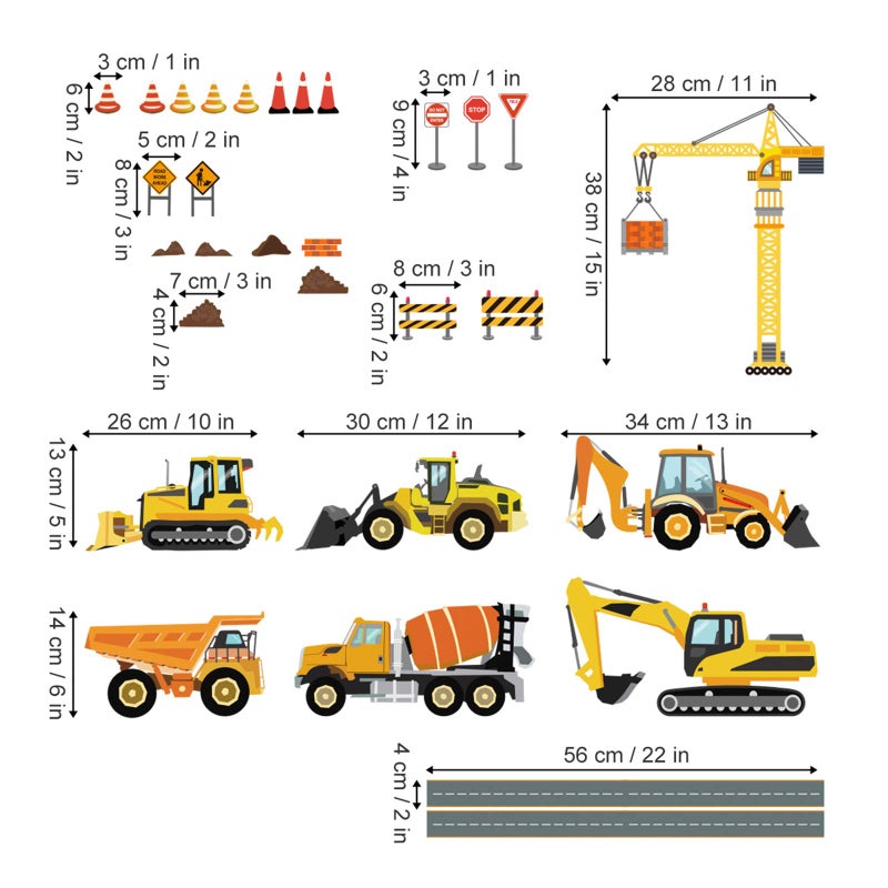 decalmile Construction Vehicles Wall Decals Trucks Tractor Cars Wall Stickers Baby Boys Bedroom Kids Playroom Wall Decor - Image 4