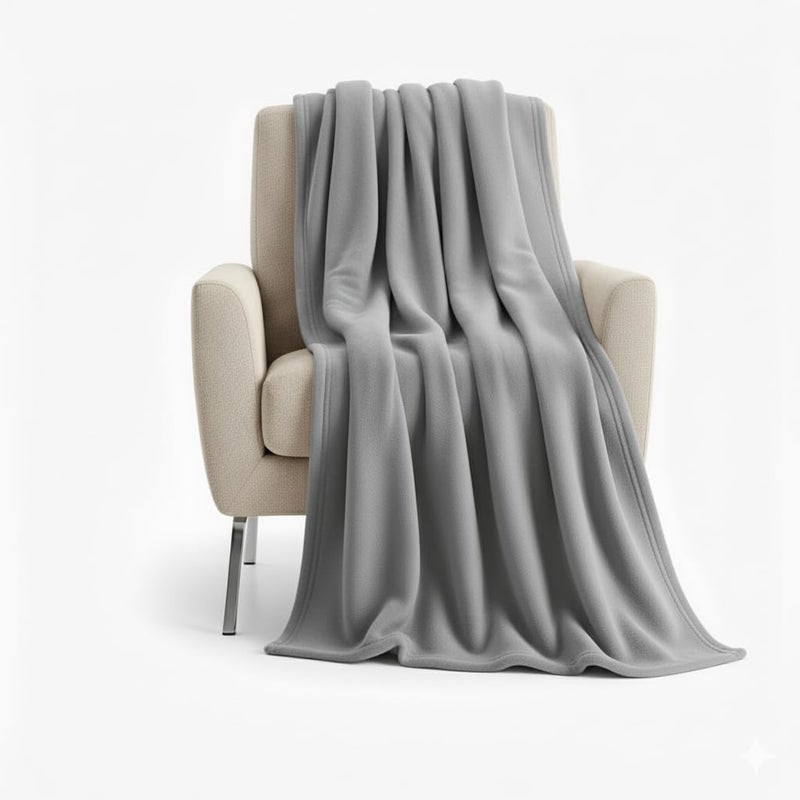 Trailmaker 50x60 Throw Blankets, Ultra Soft Hypoallergenic Fleece Fall Throw Blanket for Livingroom, Couch, Chair, Bed, Grey Heather - Image 2