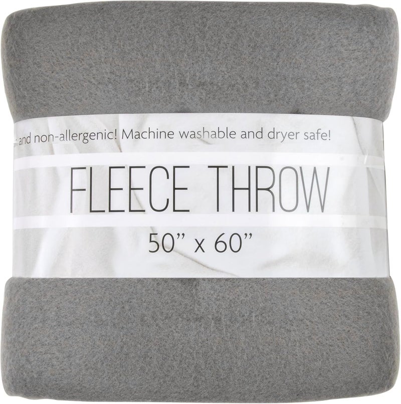 Trailmaker 50x60 Throw Blankets, Ultra Soft Hypoallergenic Fleece Fall Throw Blanket for Livingroom, Couch, Chair, Bed, Grey Heather - Image 1
